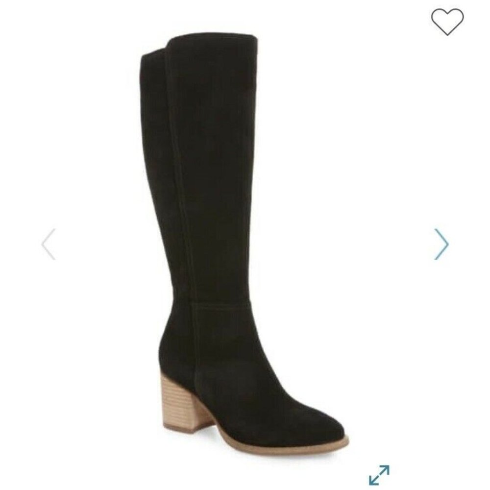 Blondo Noreen Waterproof Suede Leather Boots Black Womens 9.5